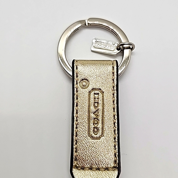 Coach NWOTS Vtg Leather Trigger Snap Unisex Key Fob Mahogany color - Picture 2 of 3